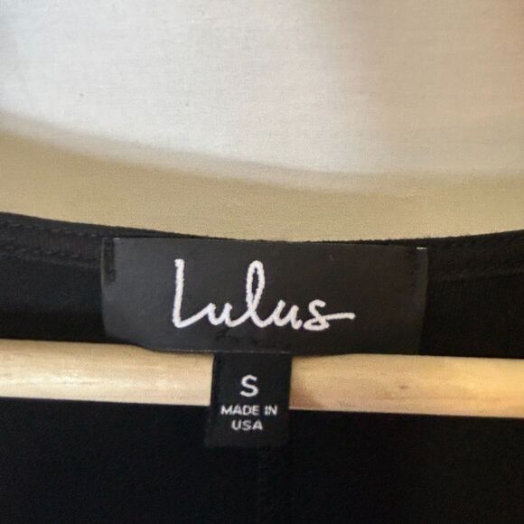 Lulus Twirl Power Black Scoop Neck 3/4 Sleeve Swing Mini Dress Size S - Picture 4 of 9